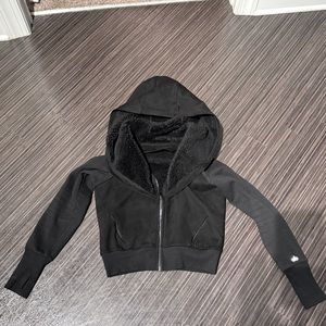 Foundation Zip Hoodie in Black by Alo Yoga